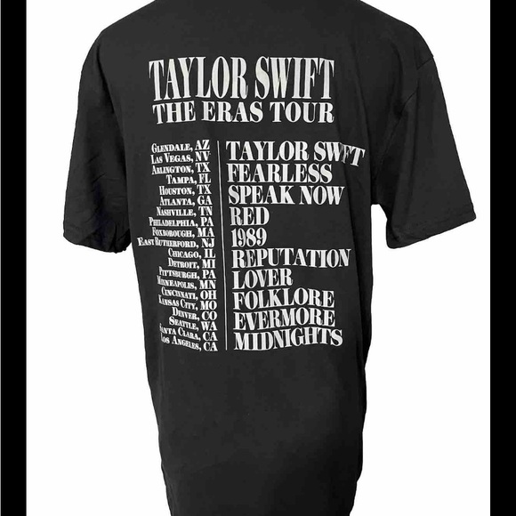 Taylor Swift The Eras Tour Tee Shirt Size medium Official Merchandise Black, - Picture 2 of 12